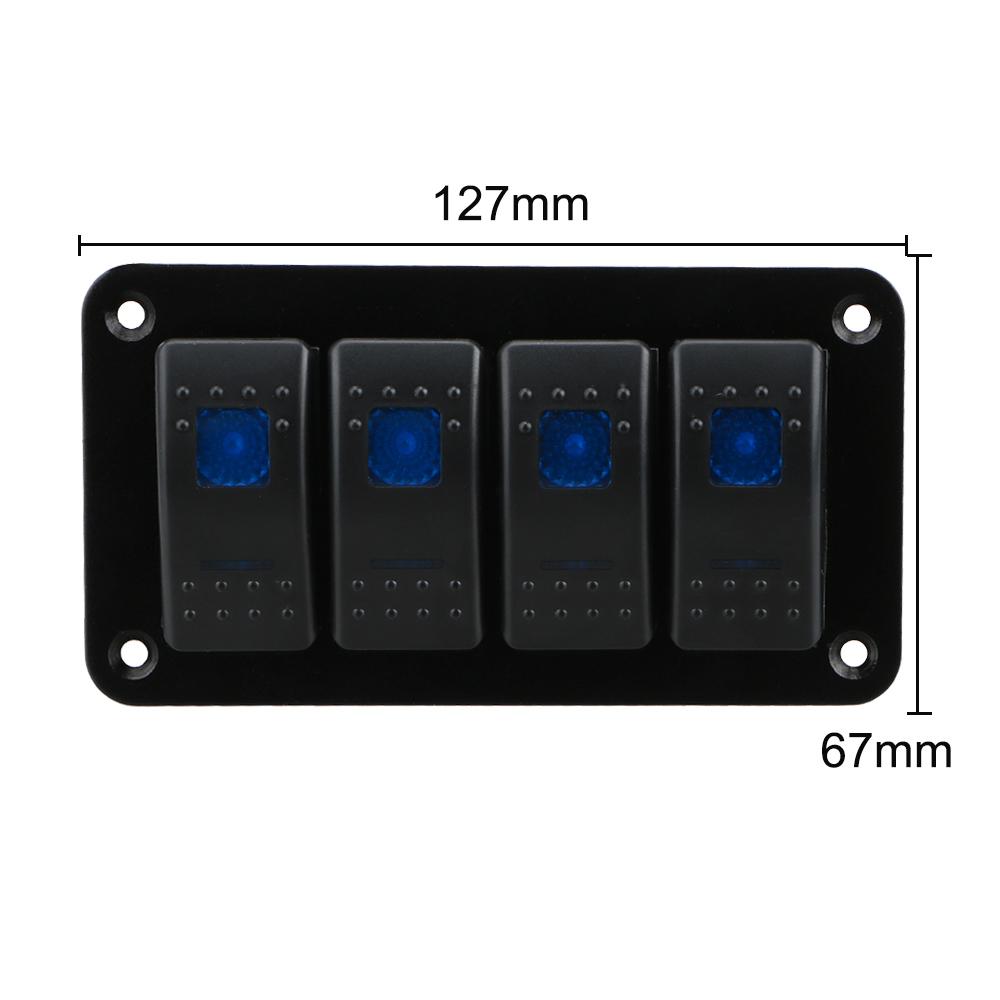 4 Buttons Car Switch Panel LED Light Toggle Rocker Parts Control Breaker Accessories for Boat Marine RV Caravan Truck 12V 24VGood product