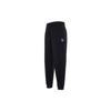 Relaxed Embroidered Logo Drawstring Loose Breathable Cuffed Sweatpants Knitted Sports Pants Women Bottoms Black 532284-01