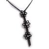 [J8081] - Black 'Flora' Designer Necklace