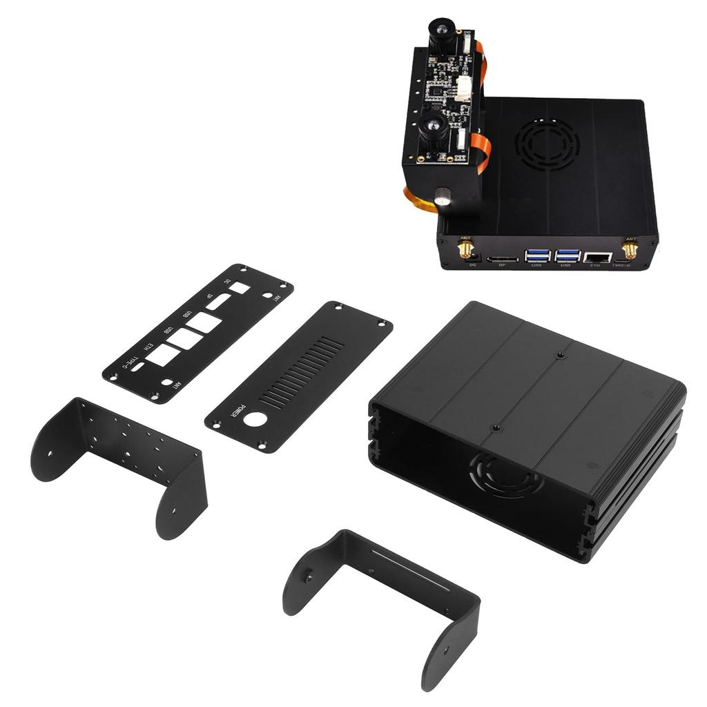 Корпус для мини-компьютера из алюминиевого сплава с держателем камеры для Jetson Orin для Jetson Orin NX с поддержкой поворота на 180 градусов,