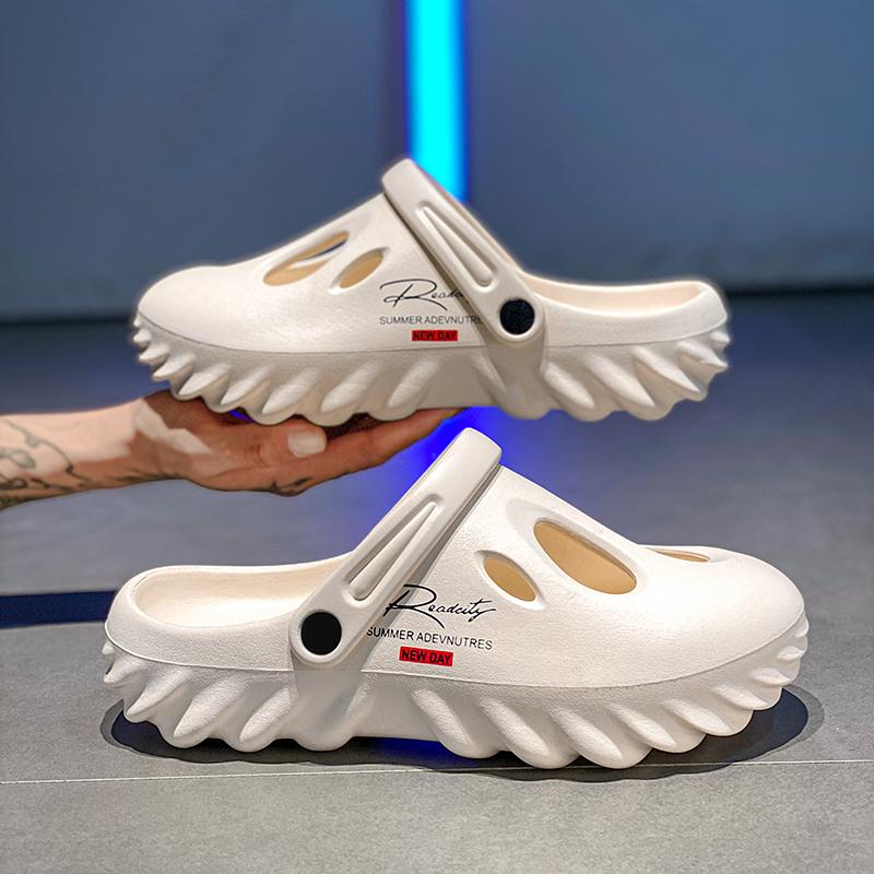 Модные новые мужские плоские летние пляжные сандалии для улицы Мужские мягкие ЭВА домашние нескользящие повседневные шлепанцы для ходьбы