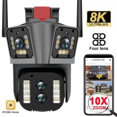 LS VISION IPC360 Домашнее приложение 16MP 8K Камера безопасности 4 объектива 10-кратный зум 3 экрана Wi-Fi PTZ-камера Двустороннее аудио Автоматическое отслеживание цвета Ночное видение