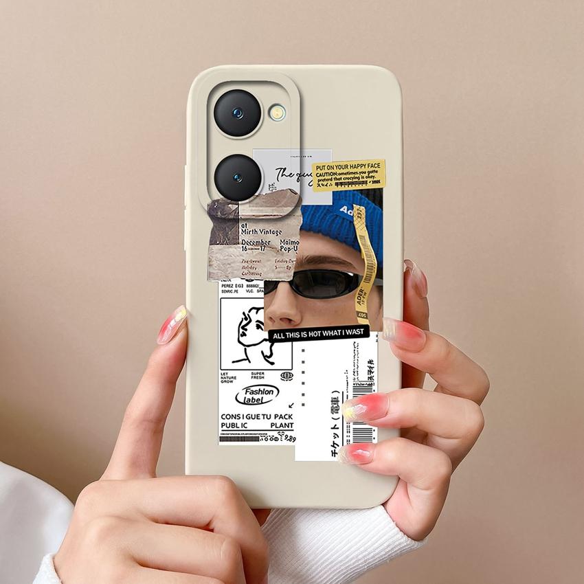 Новый чехол для Vivo iQOO U5x Z9 Lite Y400 Pro Y03t Y02t Y18i Y18t Милый чехол для телефона для девочки Защитная пленка для экрана Жидкий силикон Пылезащитный чехол для корпуса Vivo