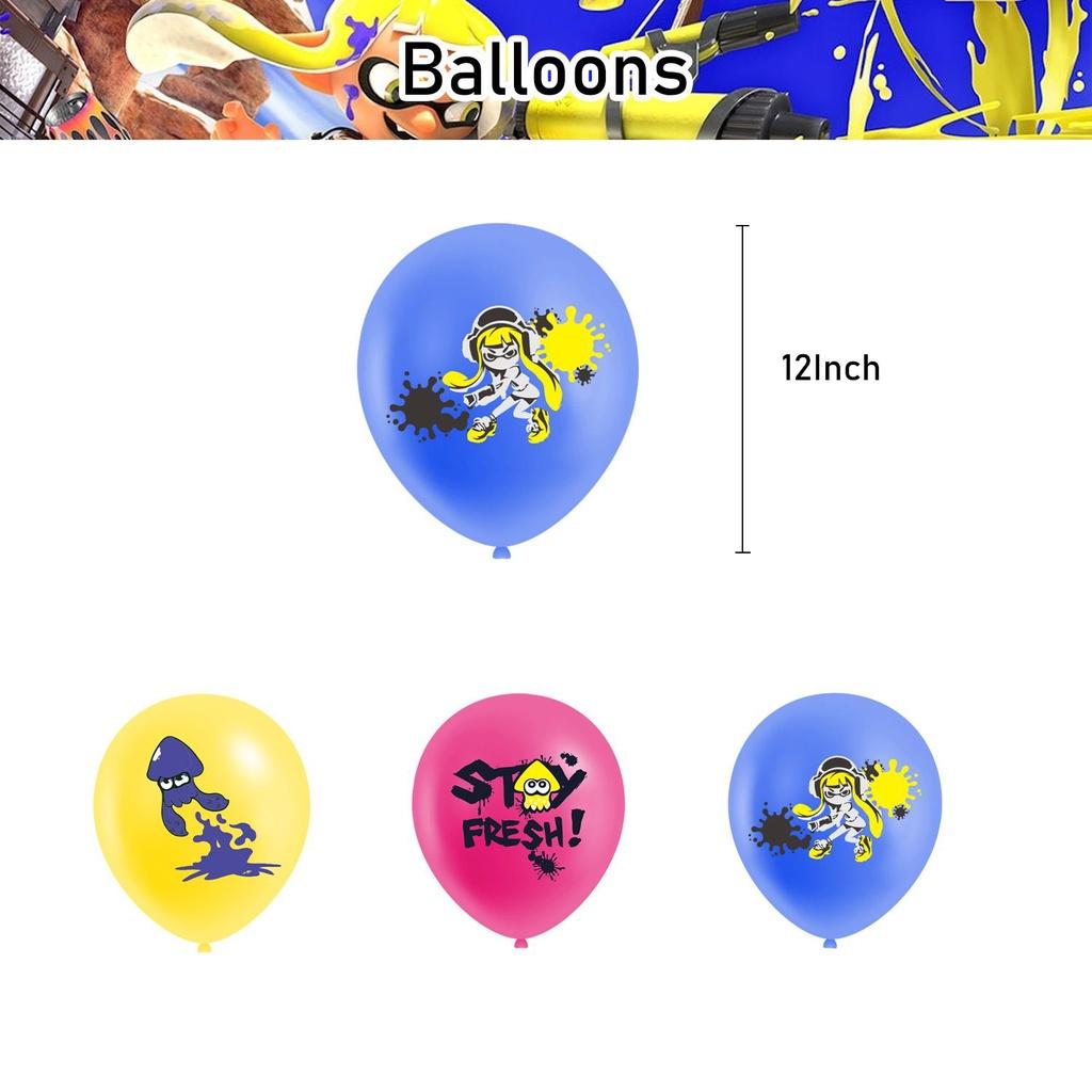 Splatoon3 Принадлежности Баннер для вечеринки Топпер для торта Шары Детское украшение День рождения