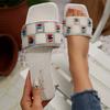 Fashion Summer Sandals Women New Summer Flat Sandals Shoes Female Designer Square Toe Bling Luxury Slippers Zapatos De Mujer