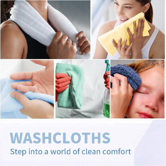 Набор из 12 мочалок из микрофибры кораллового флиса, ультраабсорбирующие и мягкие полотенца для лица, 12" x 11", идеальные мочалки для ванной комнаты, спортзала, путешествий, спа и