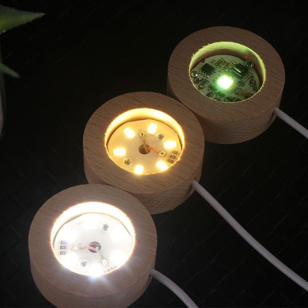 Art with Remote Control Crystal Ball Holder LED Light Dispaly Base Night Lamp Base Home Decoration