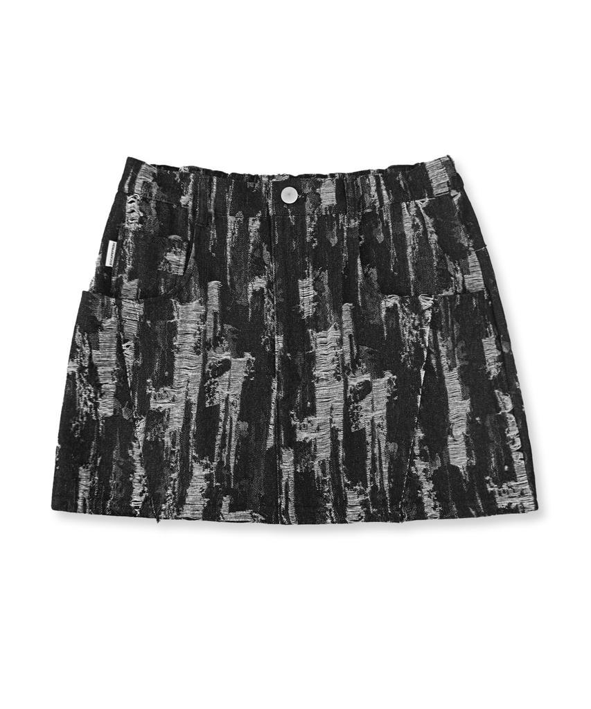 Escape From Damaged Denim Incident Skirt Black Blue
