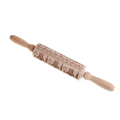 Рождественские скалки Рок Деревянная прокатка Тиснение Выпечка Печенье Бисквит Помадка Торт С рисунком