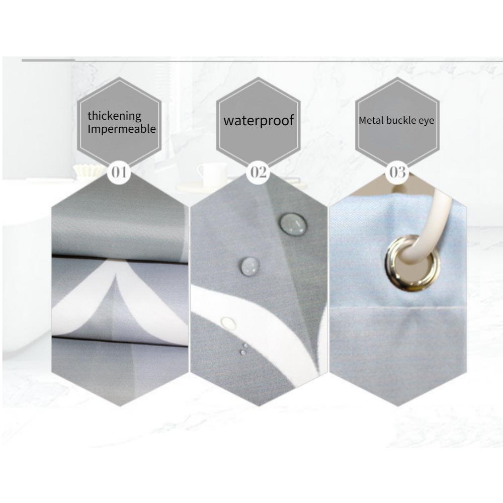 3D водонепроницаемая занавеска для душа в ванной комнате, устойчивая к плесени, утолщенная полиэстеровая занавеска для ванной, занавеска для душа, экологическая занавеска для туалетной двери