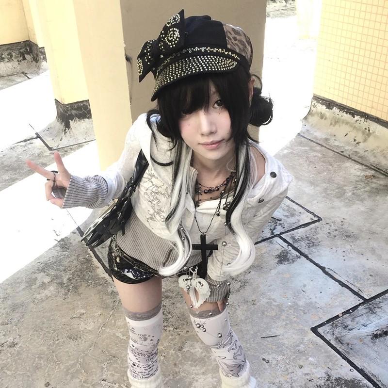 Y2k Вязаные топы с эффектом двухслойности Трэшовые 2000-е Куртка с капюшоном Винтажная Харадзюку Вязаные изделия Гранж Эстетика Американский