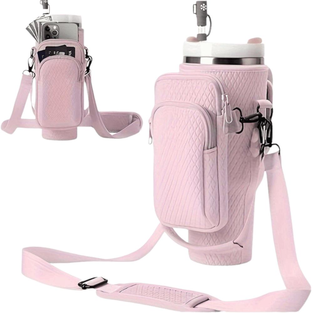 Adjustable Strap Water Cup Bags With Phone Pocket Bottle Carrier Bag  for Stanley 40oz Tumbler