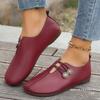 Fashion Soft-soled Hollow Button Shallow Single Shoes, Women's Lazy Doudou Shoe Mother Flat-soled Small Leather Shoes