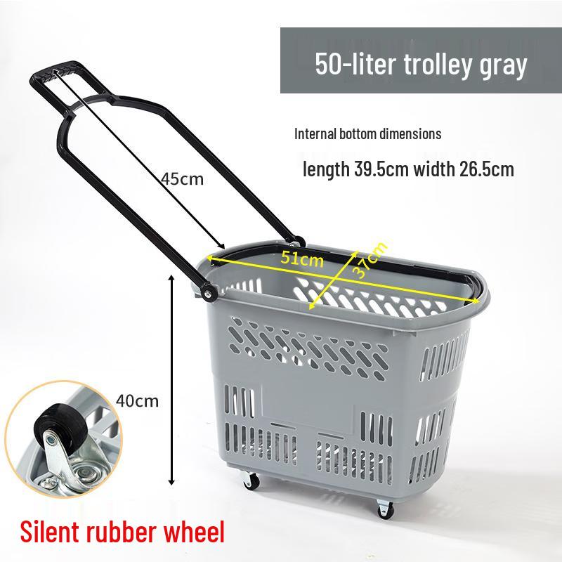 Jingyu Supermarket Shopping Basket with Wheels