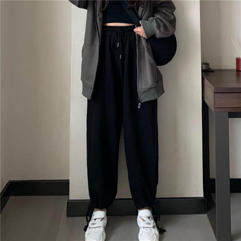 Spring and Summer Pants Women's Korean Version of Loose and Thin Straight Wide-leg Pants Casual Beamed Harem Pants