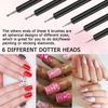 6Pcs Nail Art Brush Design Tip Painting Drawing Carving Dotting Pen FlatFan Liner Acrylic Gel UV Polish Manicure Tools