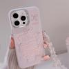Розовый бант DIY наклейка Подходит для iPhone15 Лазер 14Pro Max Чехол для мобильного телефона Apple 16 Шнурок 12