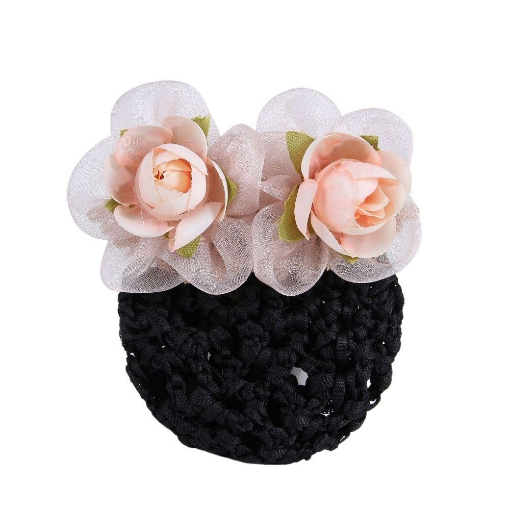 Цветочная шпилька для волос Женская пружинная заколка для волос Головной убор с заколкой-сеткой Винтажная корейская заколка-снуд для волос Женская