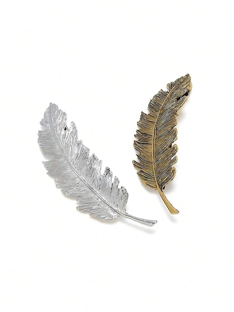 Vintage Hair Clip Feather Leaf Shape Barrette Metal Hairpins For Women Lady Headwear Hair Accessories