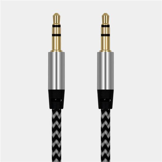 Нейлоновый Aux-кабель 1 м, штекер 3,5 мм, разъем «папа-папа», автомобильный аудиокабель, прочный и практичный шнур