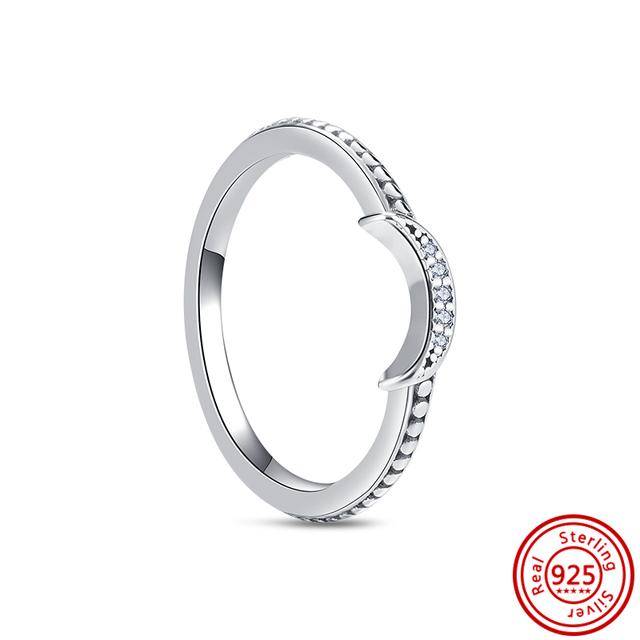 Новое весеннее кольцо с цветочным бантом и перьями, Корона клевера, сверкающее стерлинговое серебро 925 пробы, круглое кольцо, женское оригинальное европейское ювелирное украшение