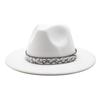 Сезонная белая шляпа с большими полями, плоским верхом, мужская и женская, шерстяная джазовая шляпа Lmn173