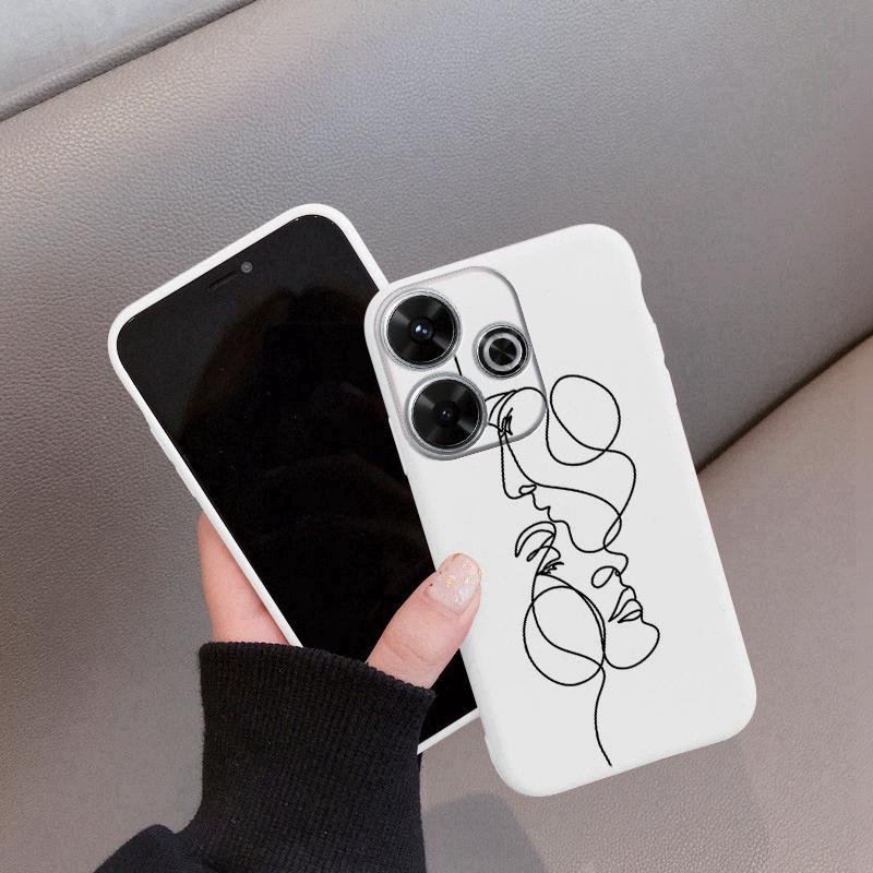 Мягкий силиконовый чехол Girls Line для Xiaomi Redmi Note 13 Pro 13C 14T 15 Samsung A55 A35 M34 M35 S24 S25 Huawei Honor 200 iPhone Realme противоударный чехол