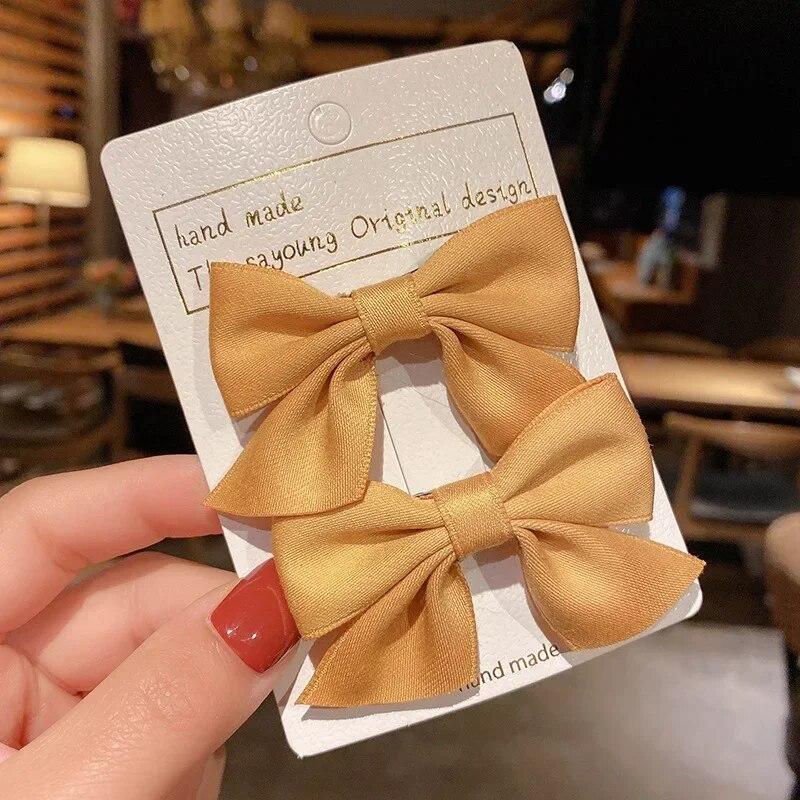 2pcs Korean Kids Bow Hair Clips Cute Girls Princess Braid Hair Headwear Girls Children Hair Accessories