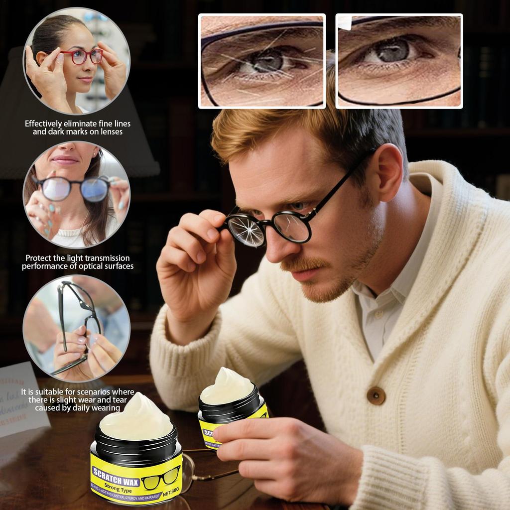 Lens Scratch Remover 30g Glasses Grinding Repair Cleaner Eyewear Restoration Tool for Home Office School Road Trip Outdoor Daily