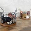 Корзина с деревянным основанием, большая вместительная стойка K, подстаканник, органайзер для хранения фруктов и орехов, бар