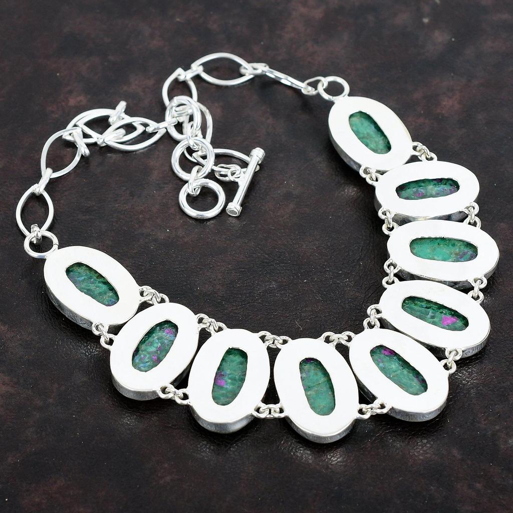 Ожерелье из рубина фуксита, ожерелье из драгоценных камней, изумительное ювелирное украшение, ожерелье из стерлингового серебра 925 пробы, регулируемая цепочка, ожерелье ручной работы, подарки на годовщину