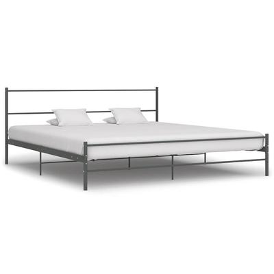 vidaXL Bettgestell Grau Metall 180×200 Cm