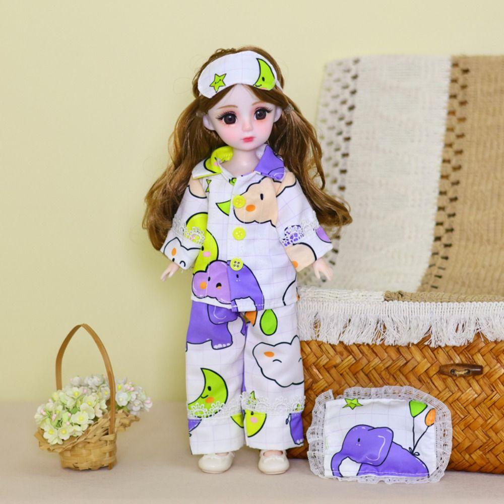 Striped Doll Sleep Clothes Casual Wear BJD Doll Clothes 30cm Doll Pajamas Gift for Girls