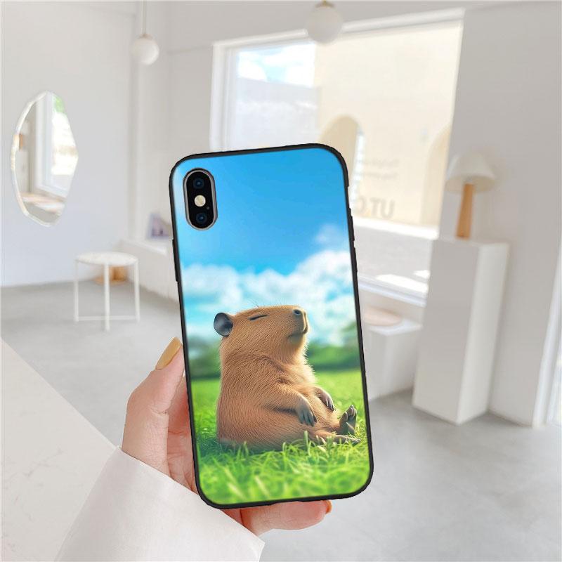 LO19 Cartoon Capybara Soft Shell Phone Case for OPPO A3 Pro A72 A74 A76 A77 A77S A78 A79 A94 A95 A18 A40M A58