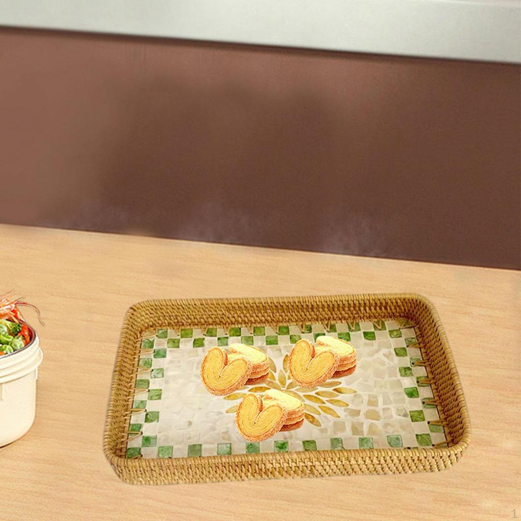 Корзина из ротанга, прямоугольный органайзер для хлеба, декоративный поднос, миска для подачи закусок на стол