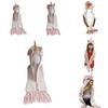 Cute Colorful Unicorn Hats For Kids Cozy Knitted Capes Handmade Scarves Winter Accessories