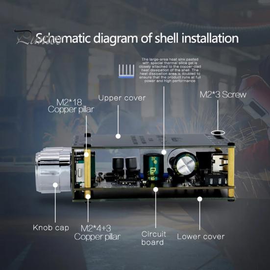 Bluetooth-совместимый модуль 5.0 TPA3116D2, плата усилителя мощности, 2x100 Вт, стерео цифровой усилитель мощности, модуль стерео, регулировка высоких и низких частот