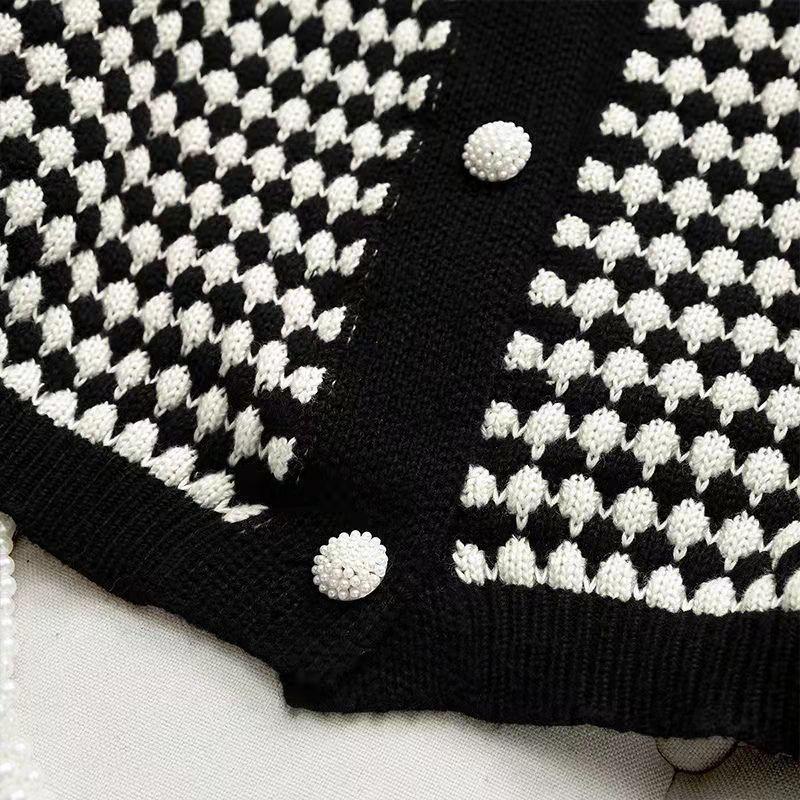 Cardigan Spring and Autumn 2022 Long Sleeve Wear Loose Sweaters Knitting Bottomed Bow Fragrant Cardigan Female Coat