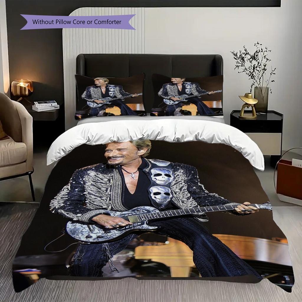 Bold Style Three-piece set (1 * duvet cover + 2 * pillowcase, without core) 2D Flat Christmas birthday gift Duvet cover and pillowcase Bedding set