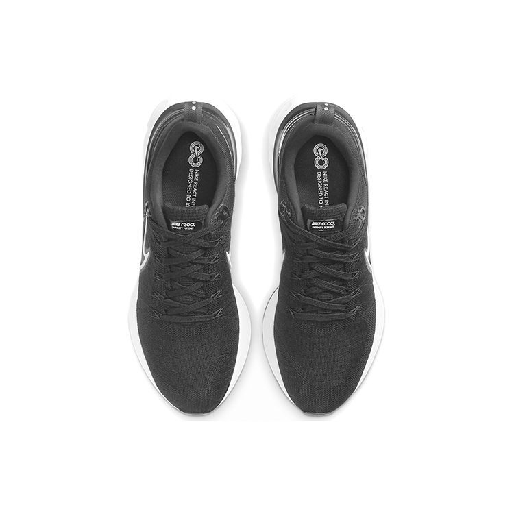 Nike React Infinity Run Flyknit 2 Черные мужские кроссовки Белые железно-серые CT2357-002