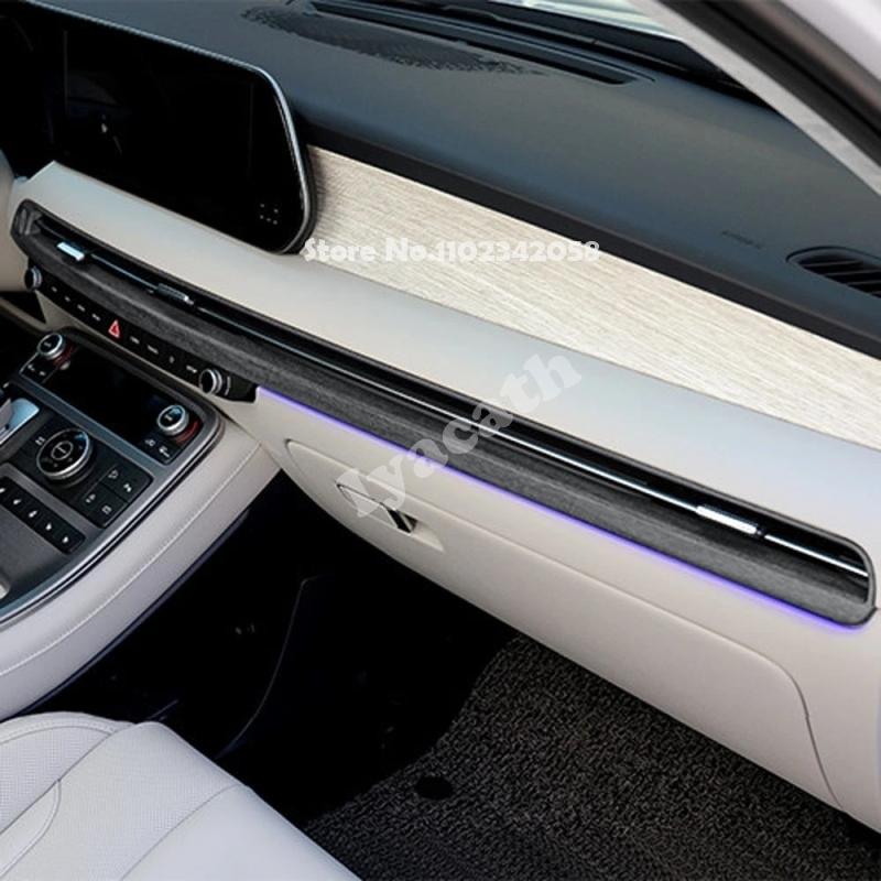 LHD Для Hyundai Palisade   ABS углеродное волокно Панель приборов салона Выход кондиционера Центральная накладка Панель вентиляционного отверстия Рамка