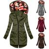 Women's Casual Fashion Hoodie Long Sleeve Zipper Coat Color Matching Drawstring