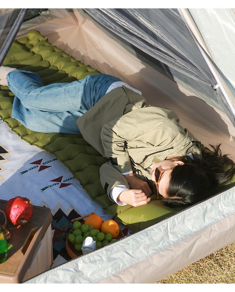 Inflatable Moisture-Proof Camping Sleeping Pad with Splicing Double Mattress Feature