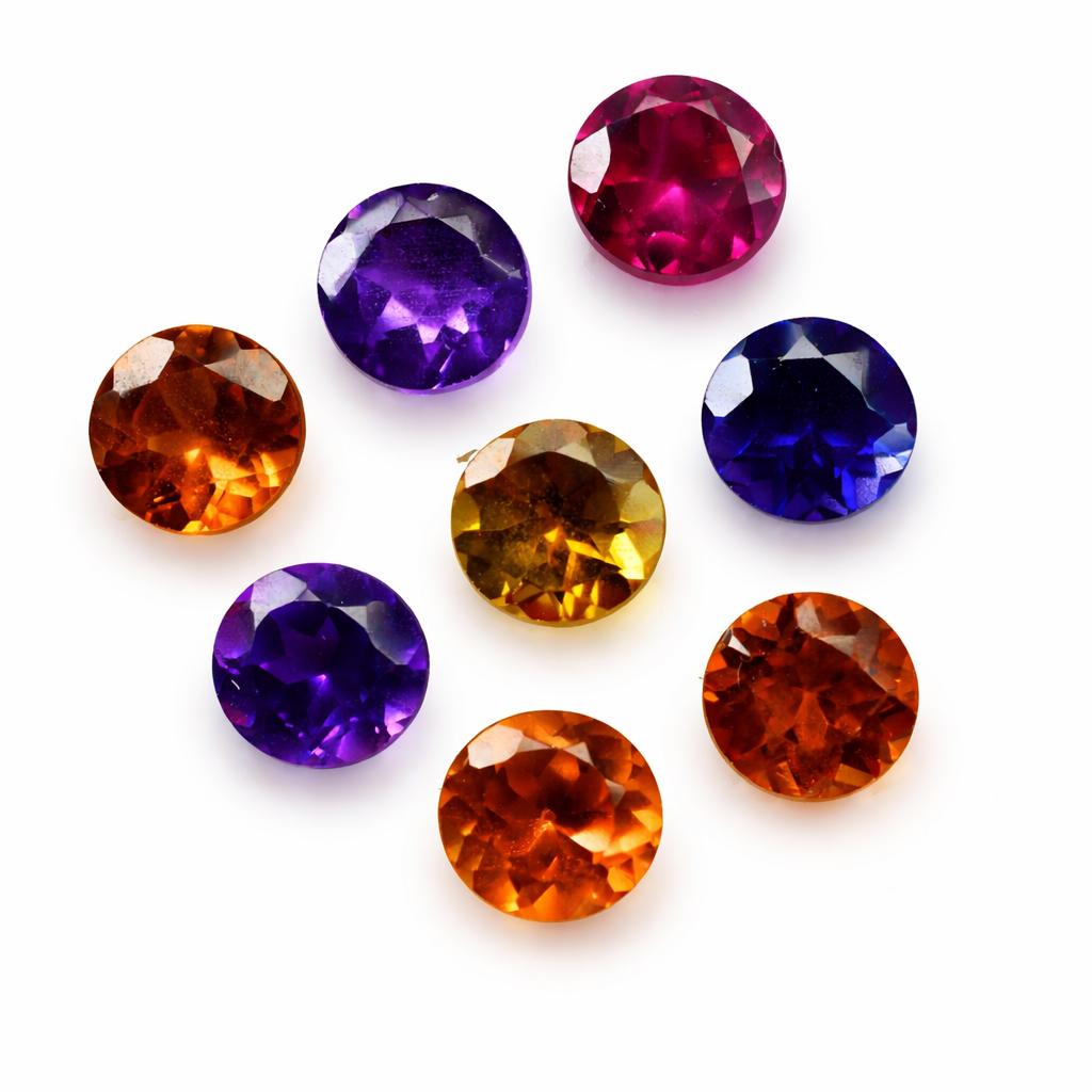Natural Sapphire Loose Gemstone 24 pcs Mix Color 6x6 mm Round Lot September Birthday Birthstone