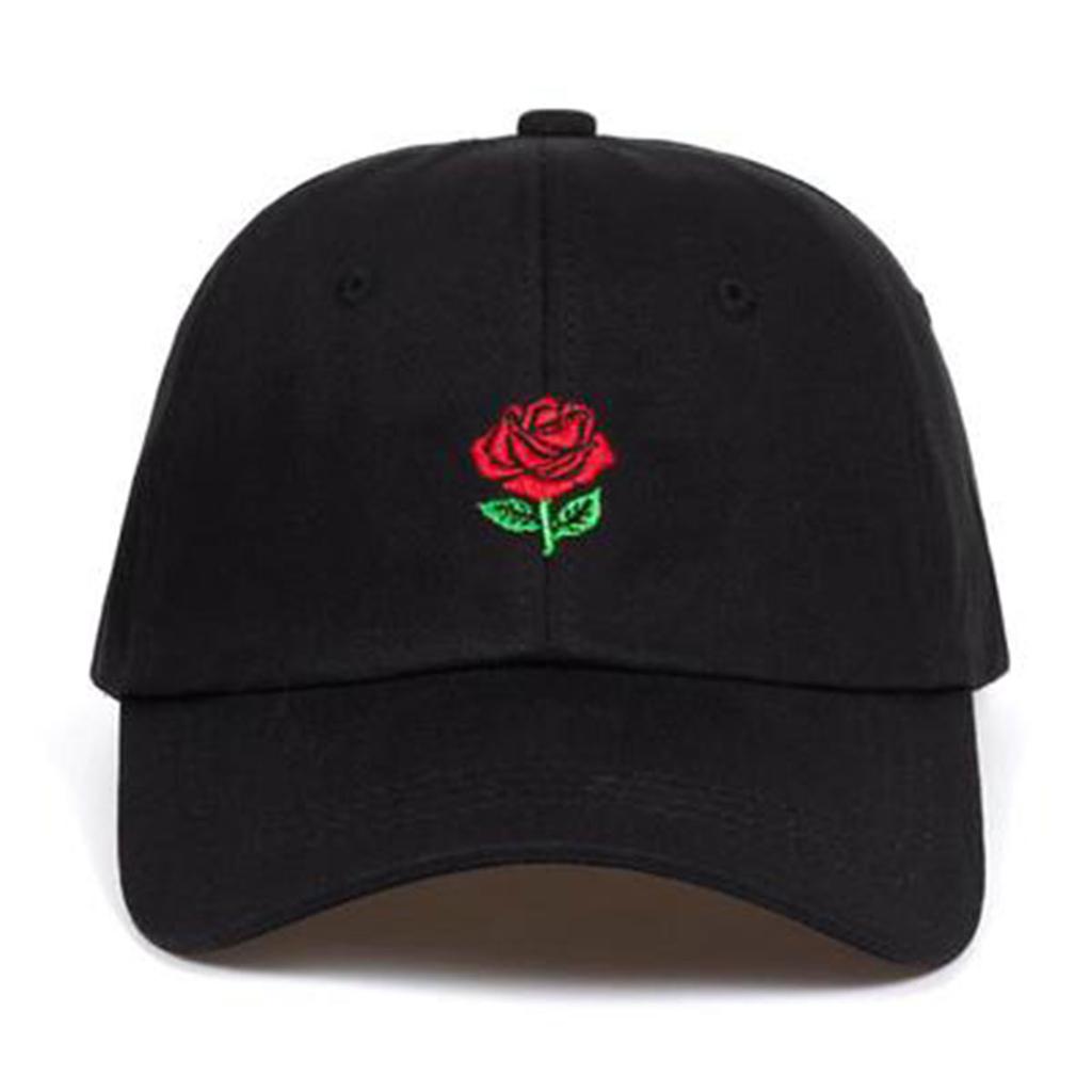 Unisex Rose Embroidery Baseball Caps Spring and Autumn Outdoor Adjustable Casual Hats Sunscreen Hat