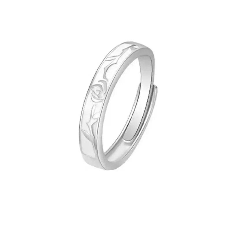 1 шт. серебряного цвета, кольца для пары «Маленький принц/Цветок розы», унисекс, романтическое открытое регулируемое кольцо для влюбленных, ювелирные изделия, подарок на день Святого Валентина