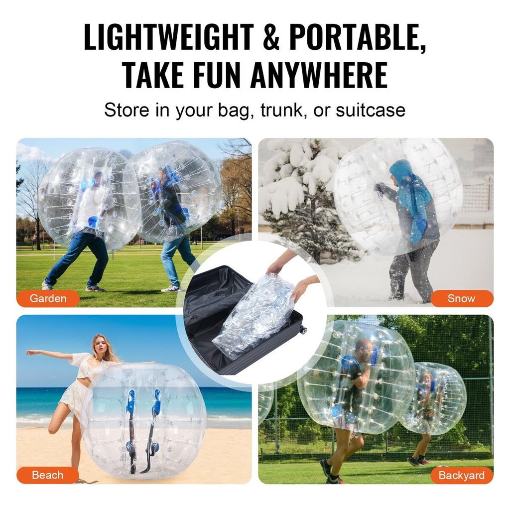 Inflatable Bumper Ball 1-Pack, 4FT/1.2M Body Sumo Zorb Balls for Teen, 0.8mm Thick PVC Human Hamster Bubble Balls for Outdoor Team Gaming Play, Bumper
