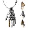 Steampunk Necklace Alloy Necklace with Mechanical Bionic Hand Pendant Robotic Jewelry Gift for Men Women Cyberpunk Enthusiasts