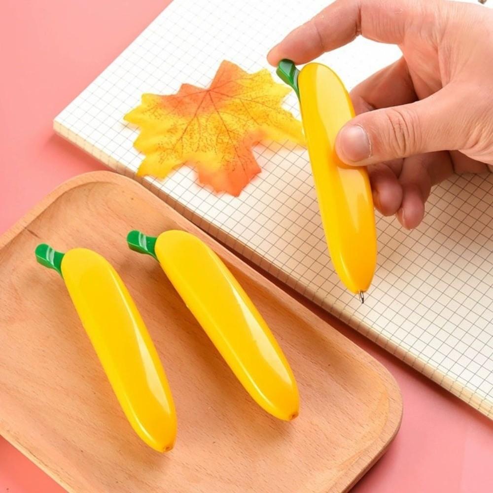 1pc Yellow Ballpoint Pen Plastic Fruit Pencil Home Writing Ballpoint Pens Office