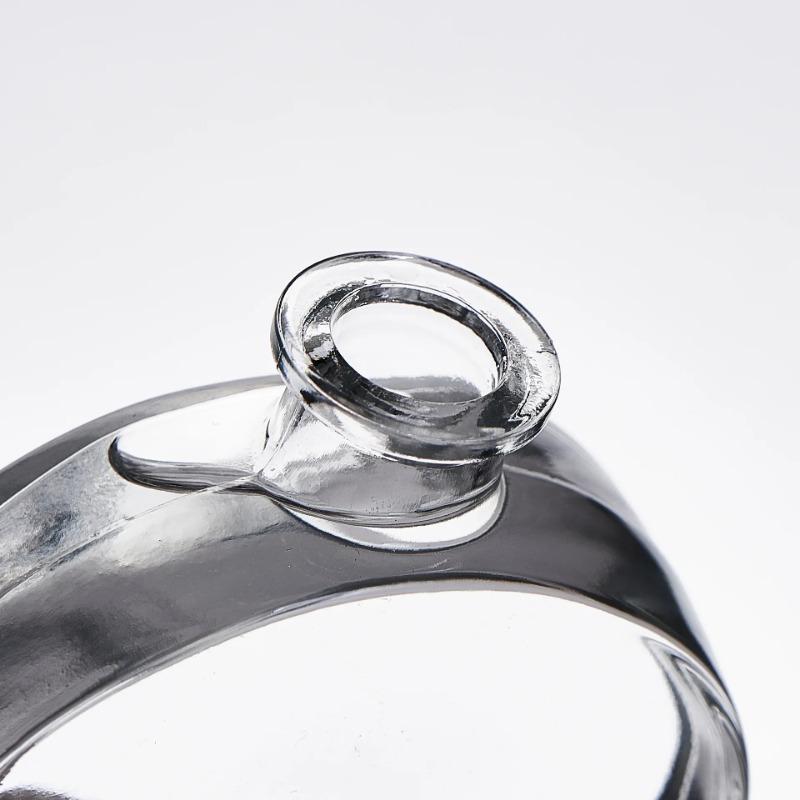 Мини-бутылка для виски в форме сплющенности, простая, удобная для переноски, стеклянная бутылка для виски без свинца, прозрачная бутылка для ликера и водки